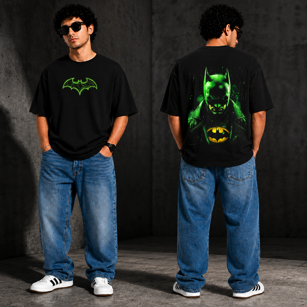7KINGDOM Dark Knight Oversized T-Shirt – Premium 240 GSM Graphic Streetwear Tee | Oversize Fit Black