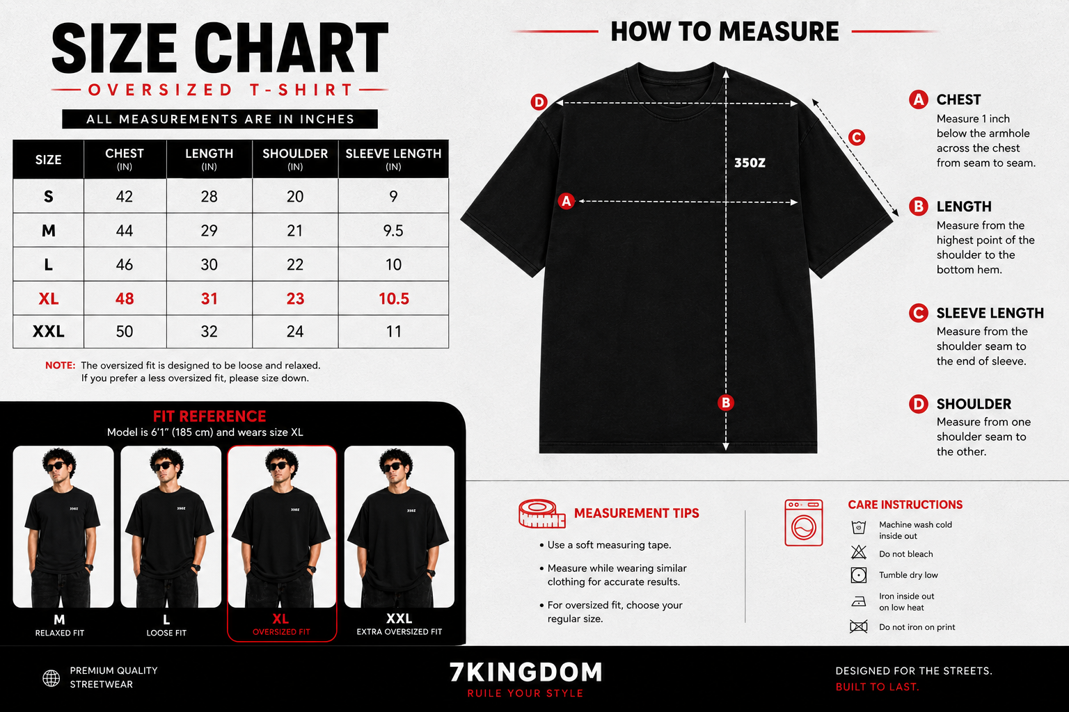 7KINGDOM 350Z Inspired Oversized T-Shirt – Premium 240 GSM Bio-Washed Cotton | Drop Shoulder Streetwear Graphic Tee | Unisex Black