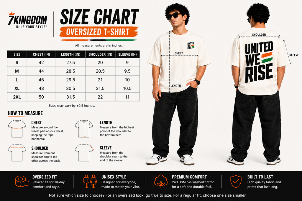 United We Rise Oversized T-Shirt | 240 GSM Premium Cotton | Unisex Streetwear | Off White