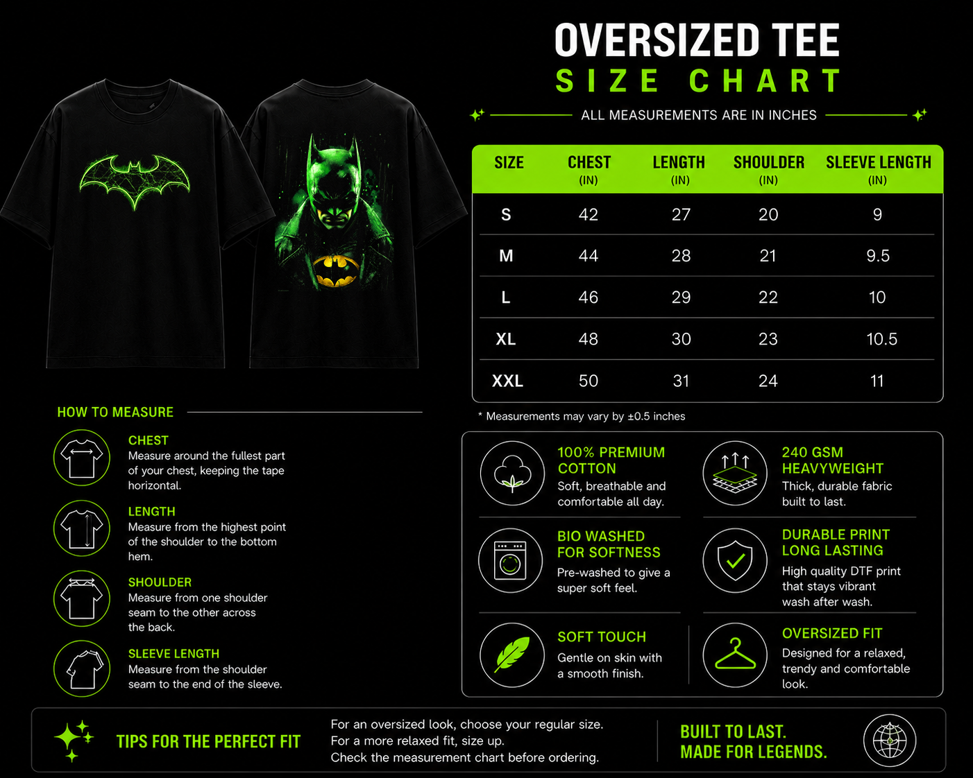 7KINGDOM Dark Knight Oversized T-Shirt – Premium 240 GSM Graphic Streetwear Tee | Oversize Fit Black