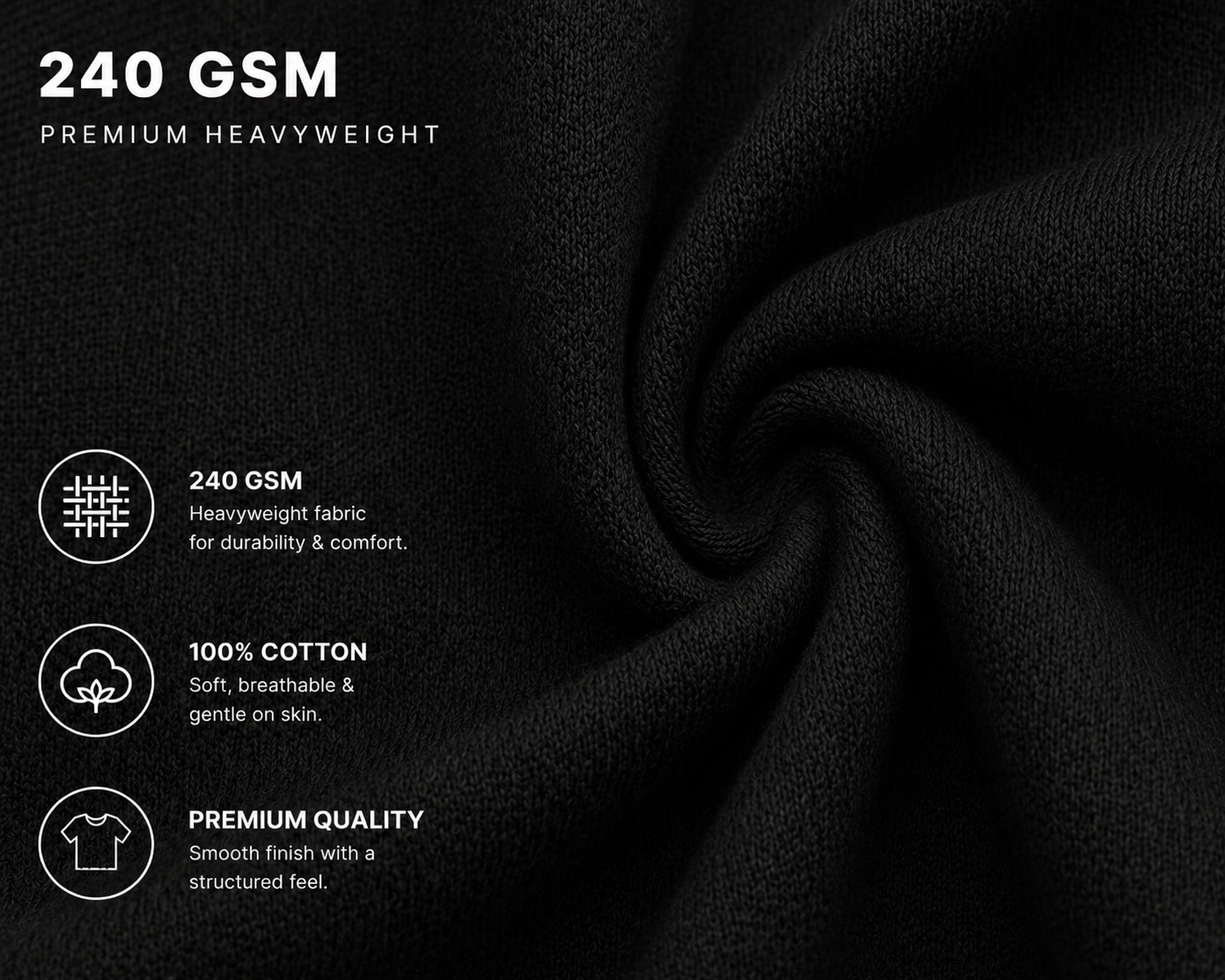 7KINGDOM Black  Oversized Tee – 240 GSM Premium Cotton