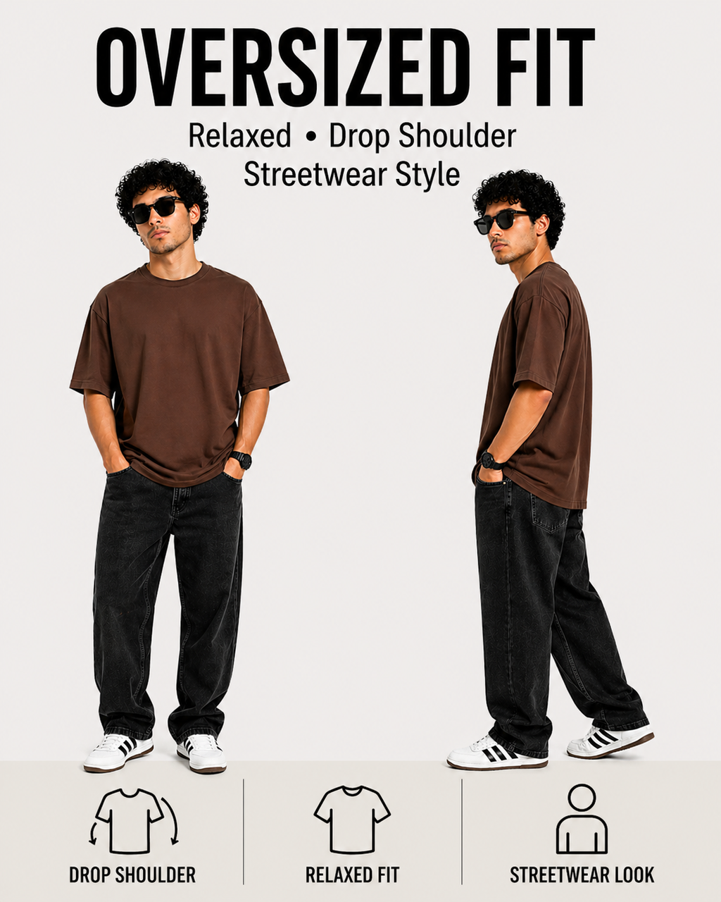 7KINGDOM Chocolate Brown Oversized Tee – 240 GSM Premium Cotton