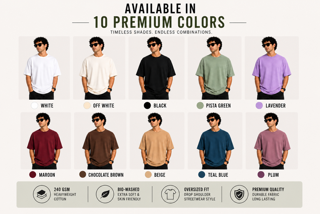 7KINGDOM Off White Oversized Tee – 240 GSM Premium Cotton