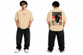 7KINGDOM Beige Cosmic Oversized Tee – 240 GSM Streetwear Fit
