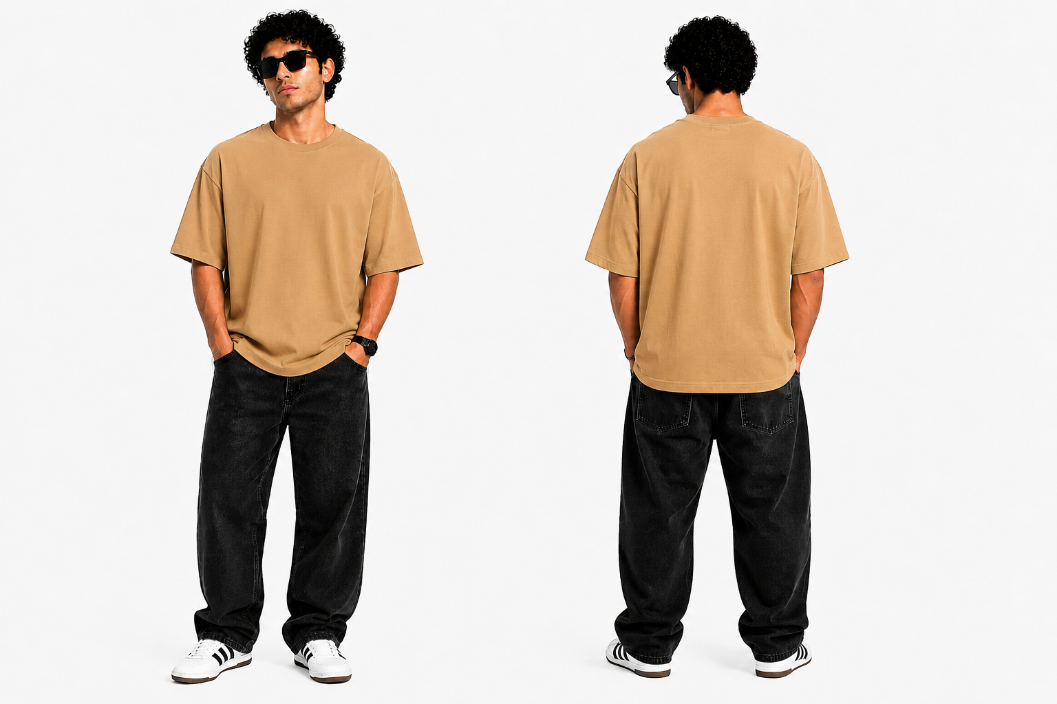 7KINGDOM Beige Oversized Tee – 240 GSM Premium Cotton