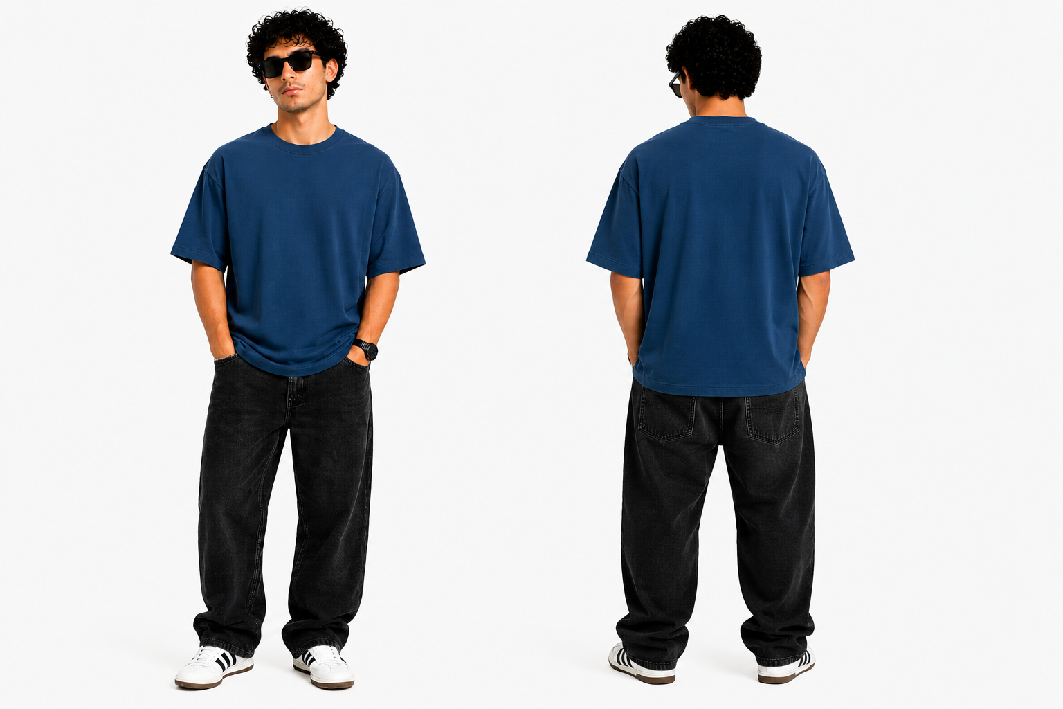 7KINGDOM Teal Blue  Oversized Tee – 240 GSM Premium Cotton