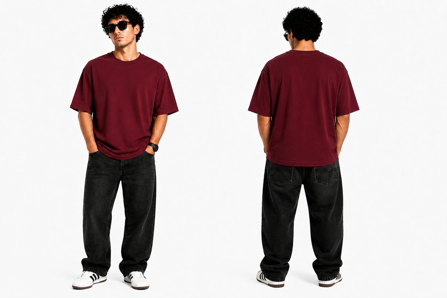 7KINGDOM Maroon  Oversized Tee – 240 GSM Premium Cotton