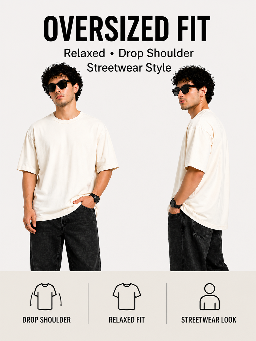 7KINGDOM Off White Oversized Tee – 240 GSM Premium Cotton