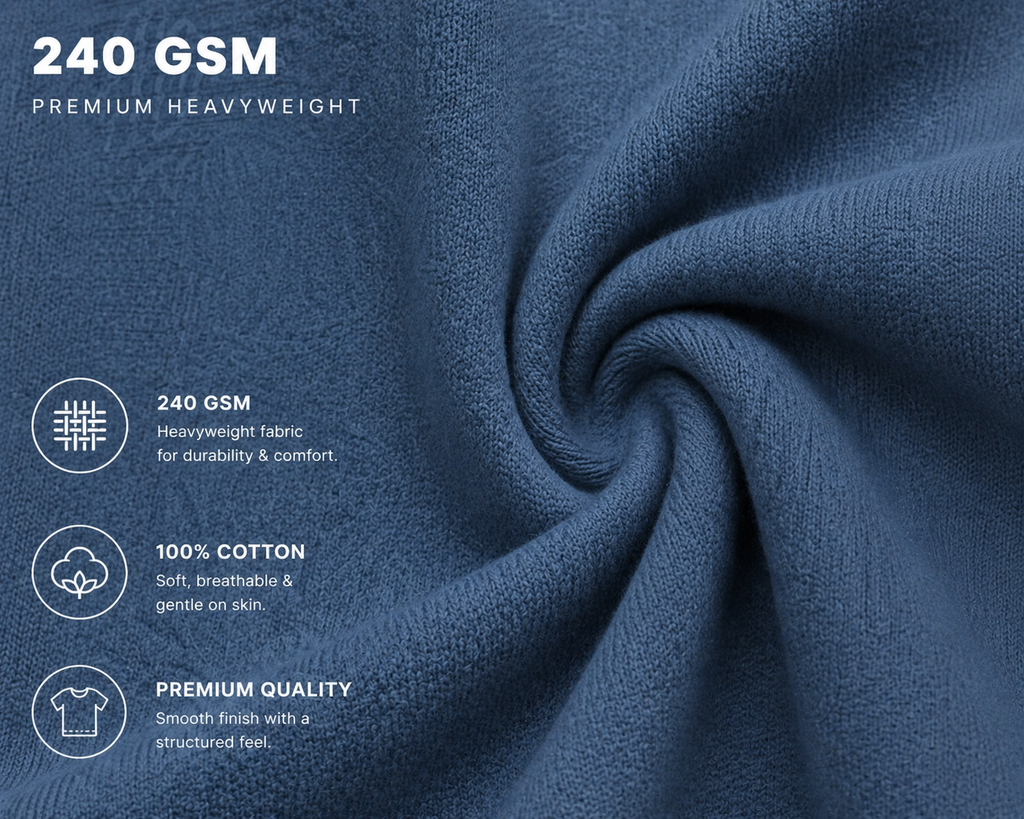 7KINGDOM Teal Blue  Oversized Tee – 240 GSM Premium Cotton