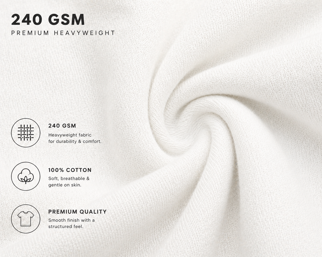 7KINGDOM White Oversized Tee – 240 GSM Premium Cotton