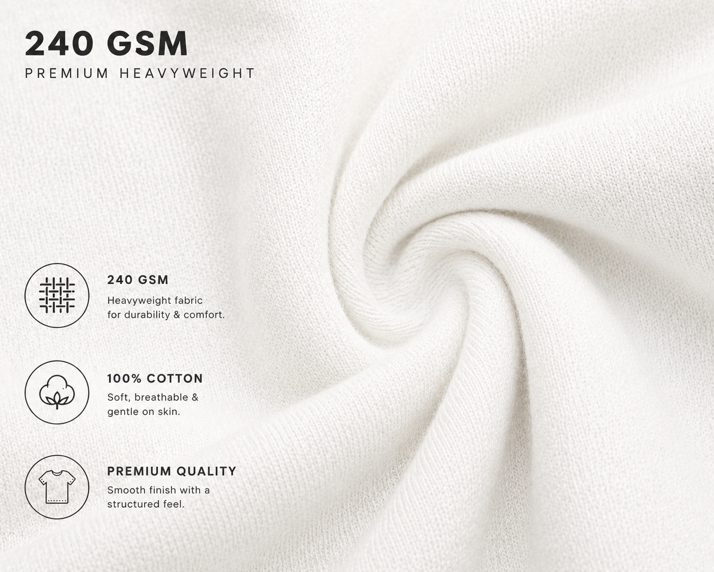 7KINGDOM White Oversized Tee – 240 GSM Premium Cotton
