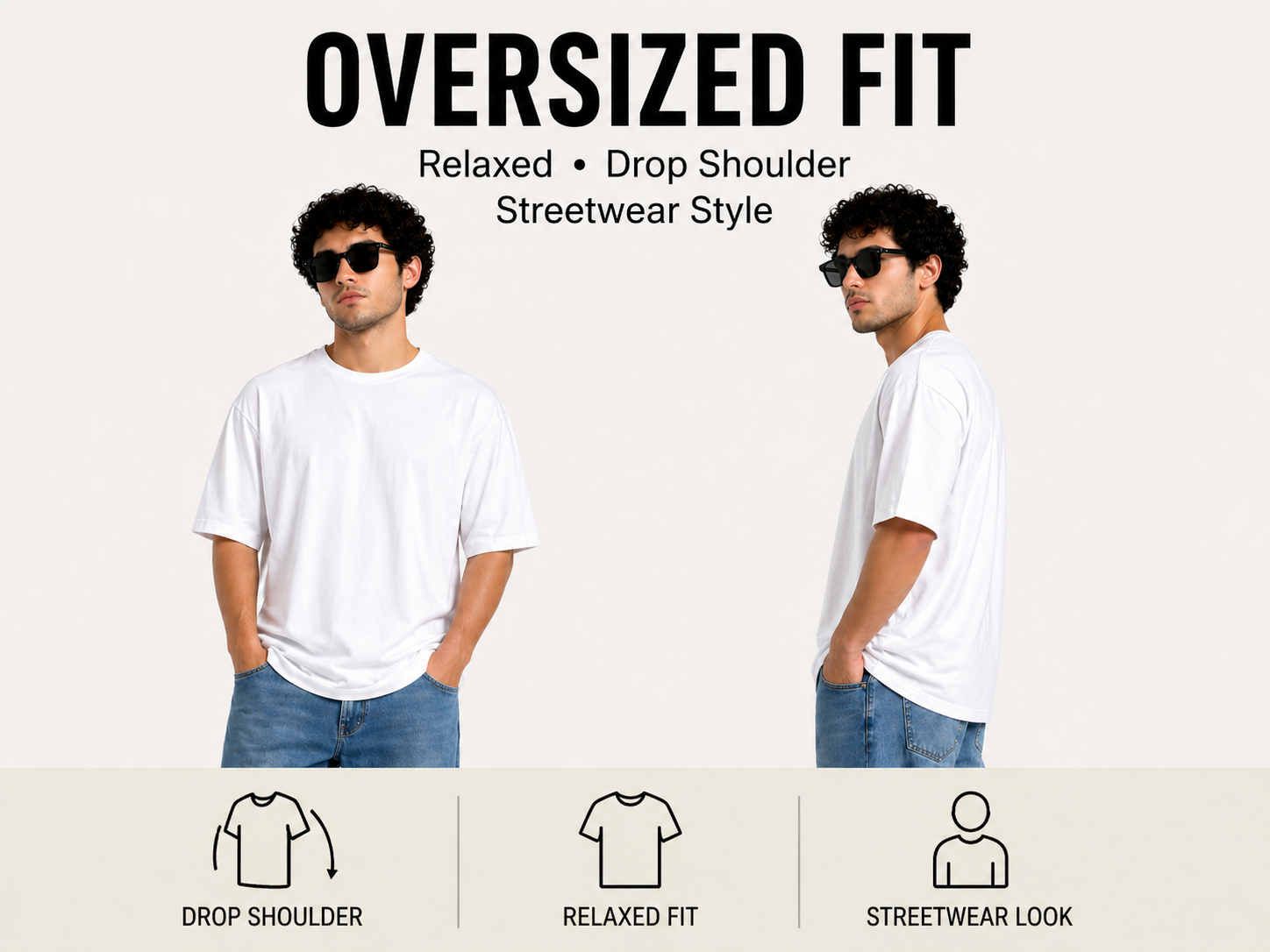 7KINGDOM White Oversized Tee – 240 GSM Premium Cotton
