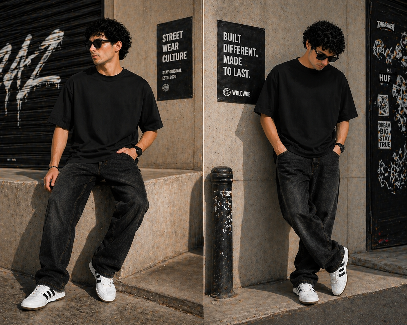 7KINGDOM Black  Oversized Tee – 240 GSM Premium Cotton
