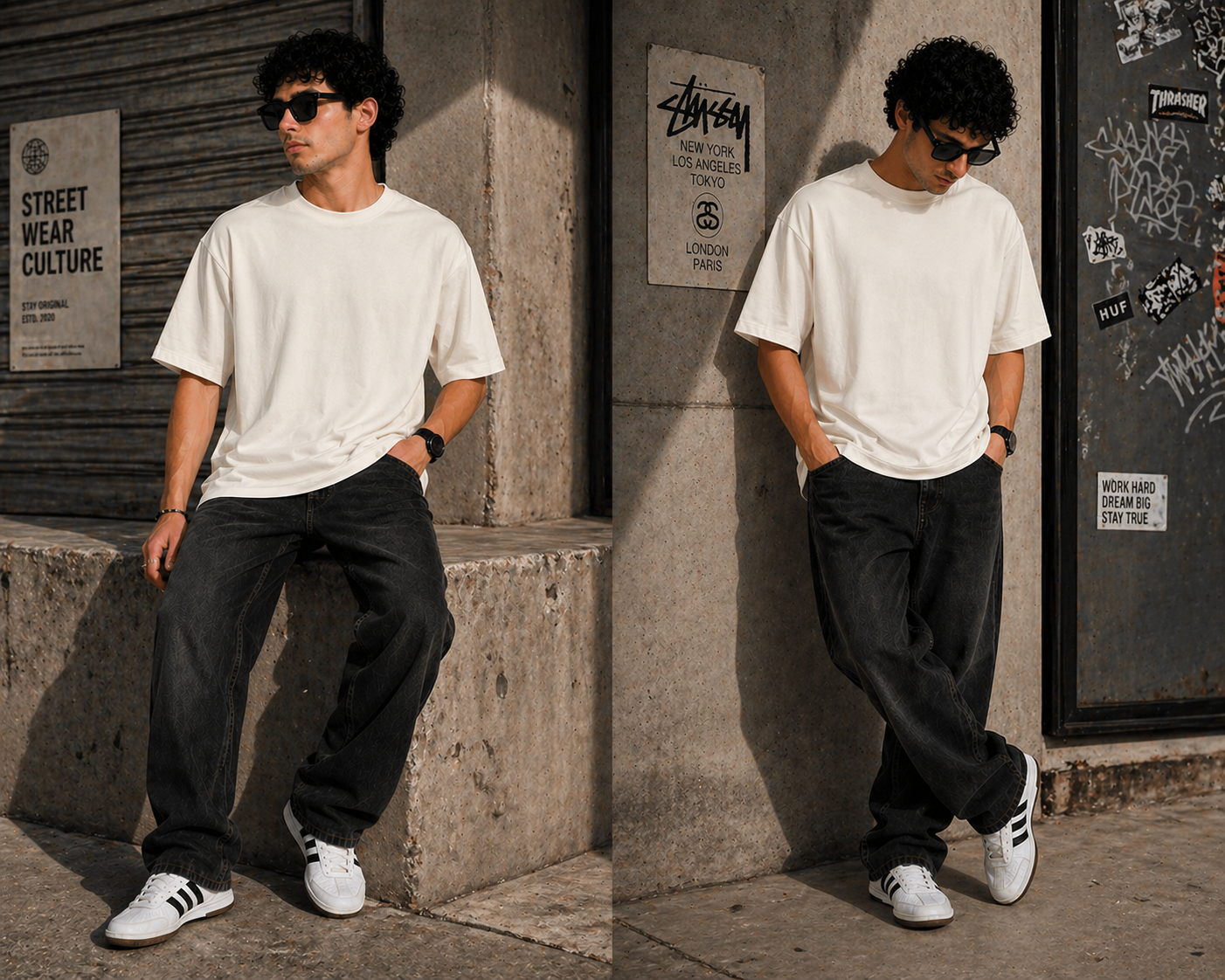 7KINGDOM White Oversized Tee – 240 GSM Premium Cotton